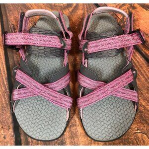 The North Face Pink Grey Sport Sandals Hydro Track Girls 4 / 36 (3f6)